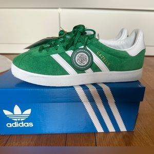 Adidas Gazelle 85 green white gold metallic new with tags